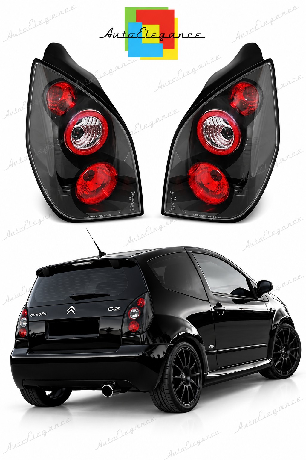 👉Fanali posteriori adatto per CITROEN C2 11.03-10 NERI👈