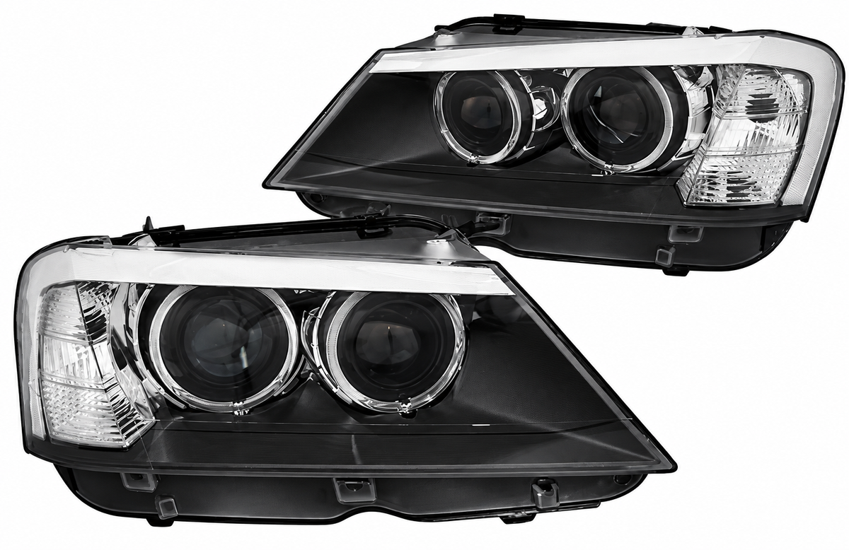 👉Fari anteriori Angel Eyes a LED neri adatto per BMW X3 F25 10-07.14👈