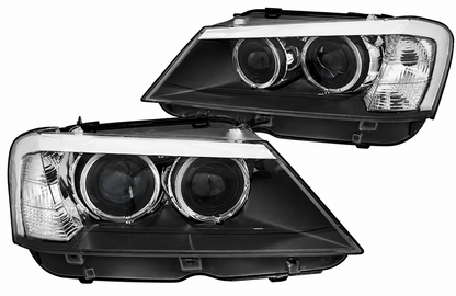 👉Fari anteriori Angel Eyes a LED neri adatto per BMW X3 F25 10-07.14👈