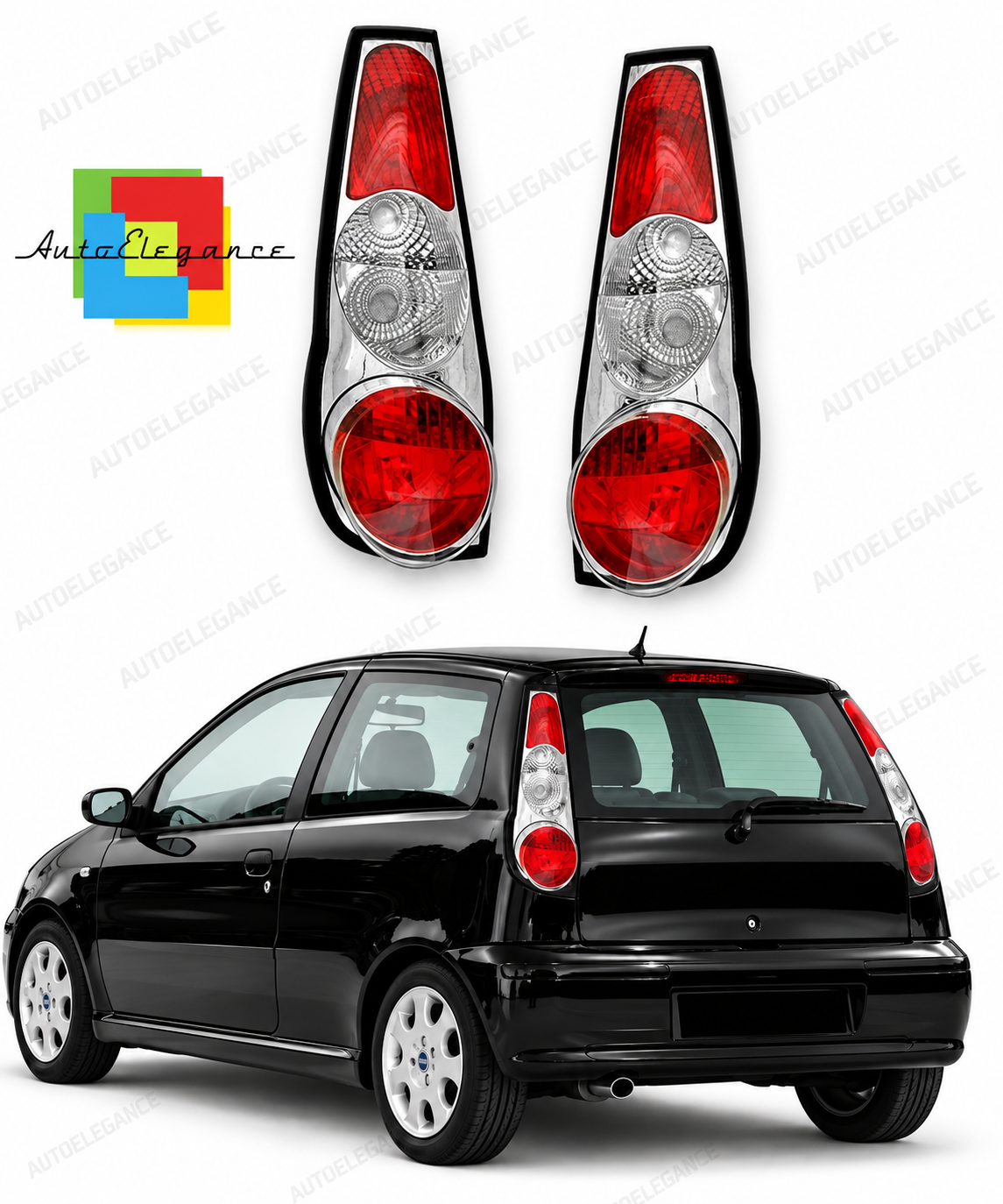 👉Fari posteriori adatto per FIAT PUNTO 1 11.93-09.99 Cromati👈