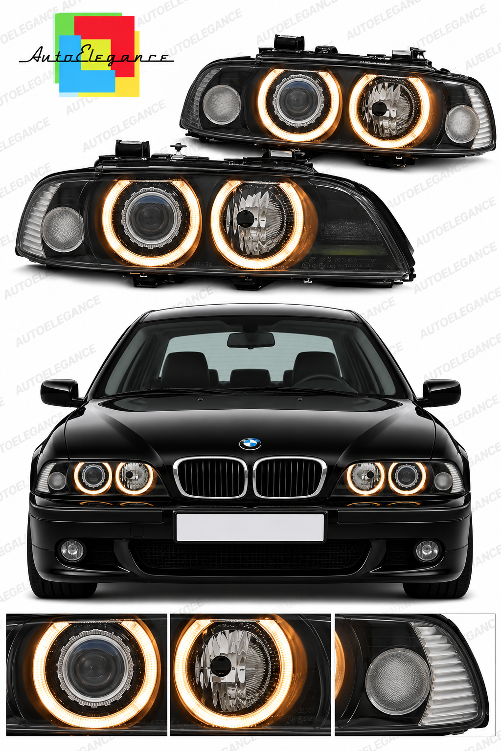 💕ART.5082 FARI ANTERIORI ADATTO PERB BMW 5 E39 09.95-06.03 H7/H7💕