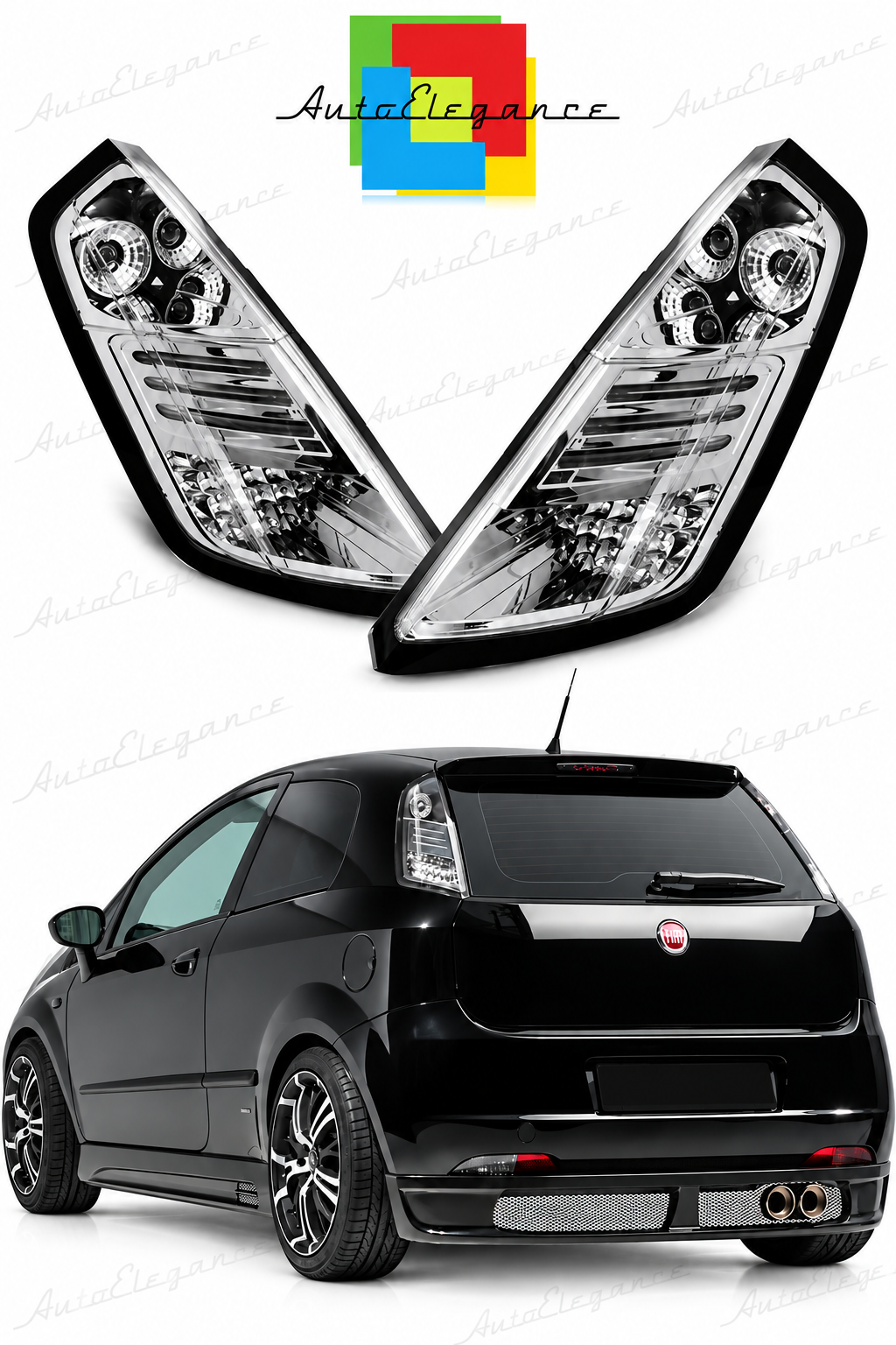 👉Fari posteriori adatto per FIAT Grande Punto 05-09 Cromati LED👈