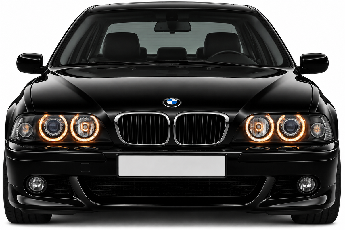 💕ART.7422 FARI ANTERIORI "XENON" ANGEL EYES NERI ADATTO PER BMW E39 09.95-06.💕