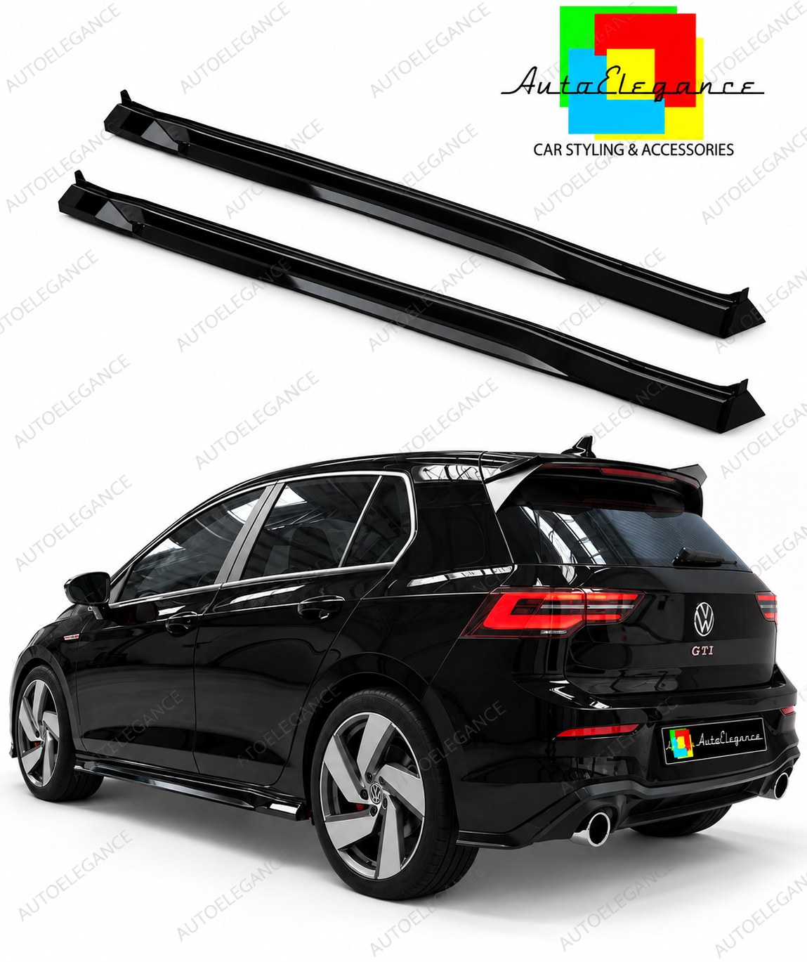 👉Sotto Minigonne laterali adatto per VW Golf Mk8 GTI/GTE/GTD/R-Line (20-24)👈