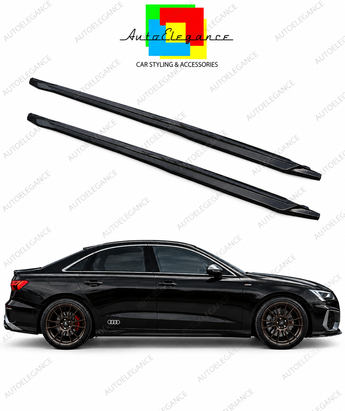 👉Sotto Minigonne laterali adatto per Audi A3 8Y S-Line sedan (2020-2024)👈