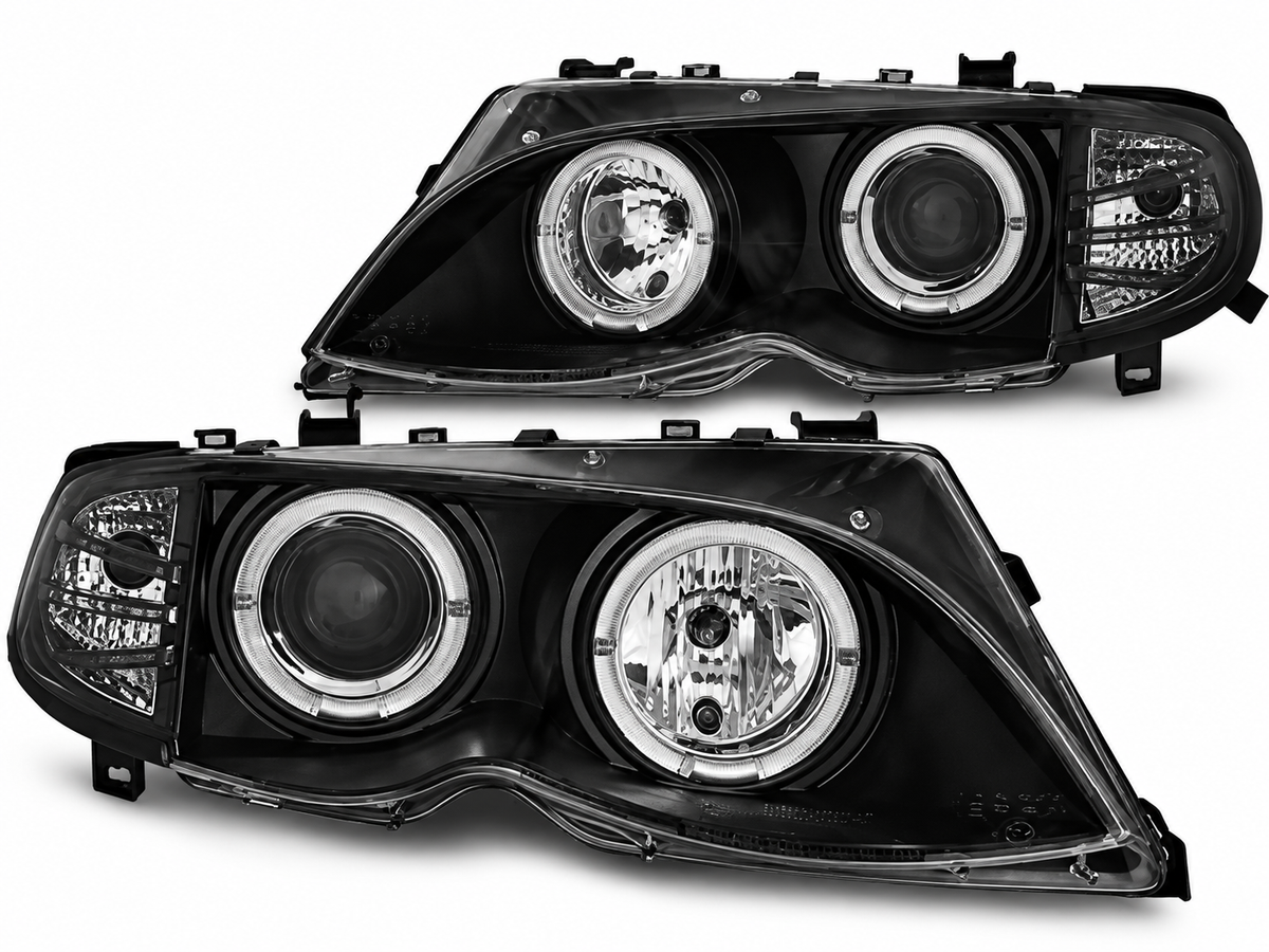 💕ART.10543 FARI ANTERIORI ADATTO PER BMW E46 09.01-03.05 NERO💕