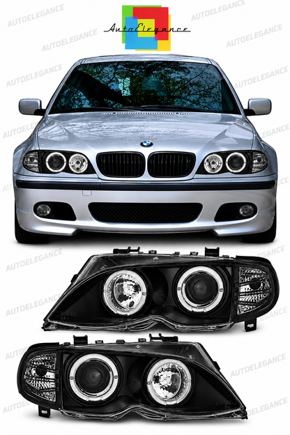 💕ART.10543 FARI ANTERIORI ADATTO PER BMW E46 09.01-03.05 NERO💕