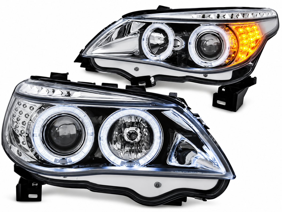 💕ART.10545 FARI ANTERIORI ADATTO  PER BMW 5 E60/E61 03-07 CHROMATO💕