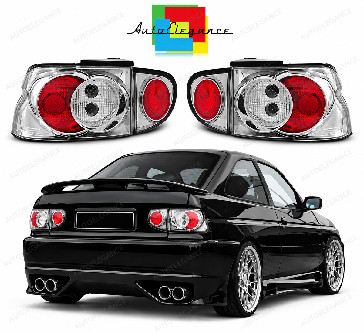 👉Fari Posteriori adatto per FORD ESCORT MK6/7 93-00 Cromati👈