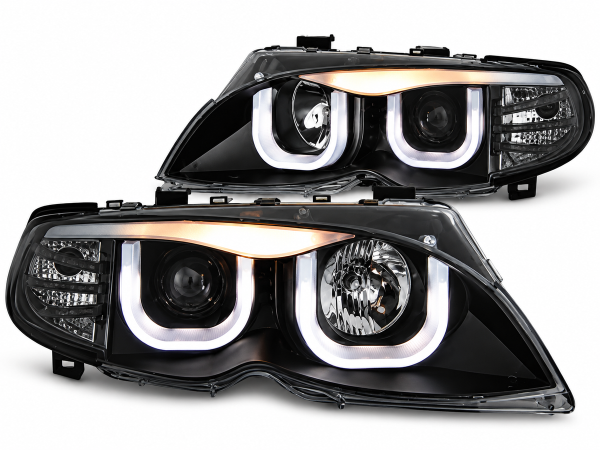 💕ART.10546 FARI  ANTERIORI ADATTO  PER BMW 3 E46 09.01-03.05 S/T NERO💕