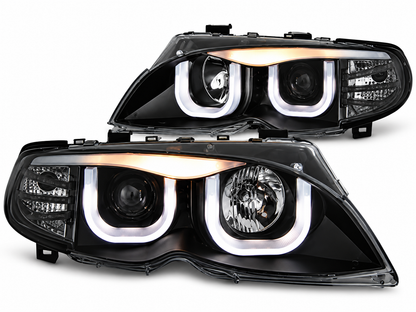 💕ART.10546 FARI  ANTERIORI ADATTO  PER BMW 3 E46 09.01-03.05 S/T NERO💕