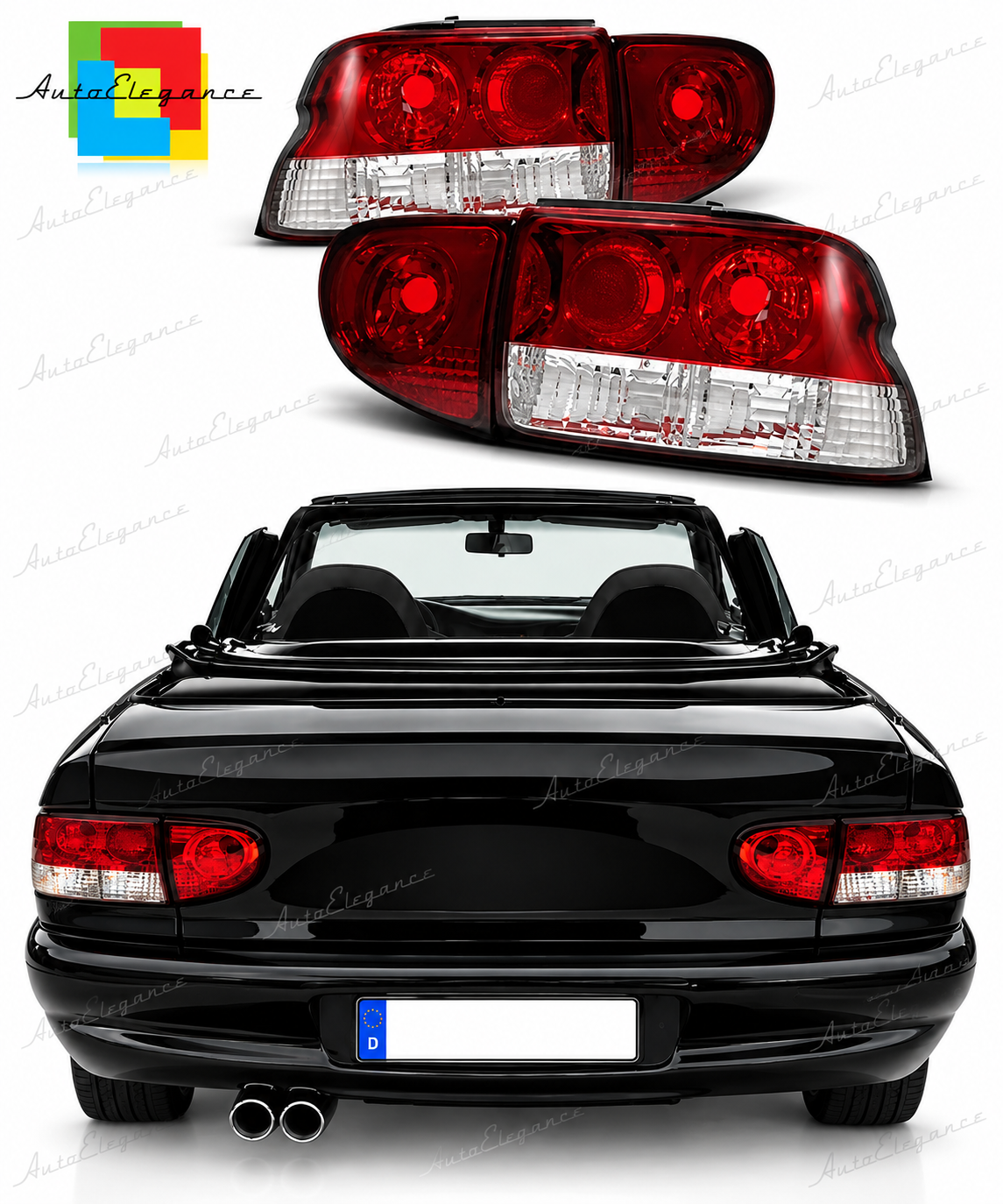 👉Fari Posteriori adatto per FORD ESCORT MK6/7 93-00 ROSSO BIANCO👈