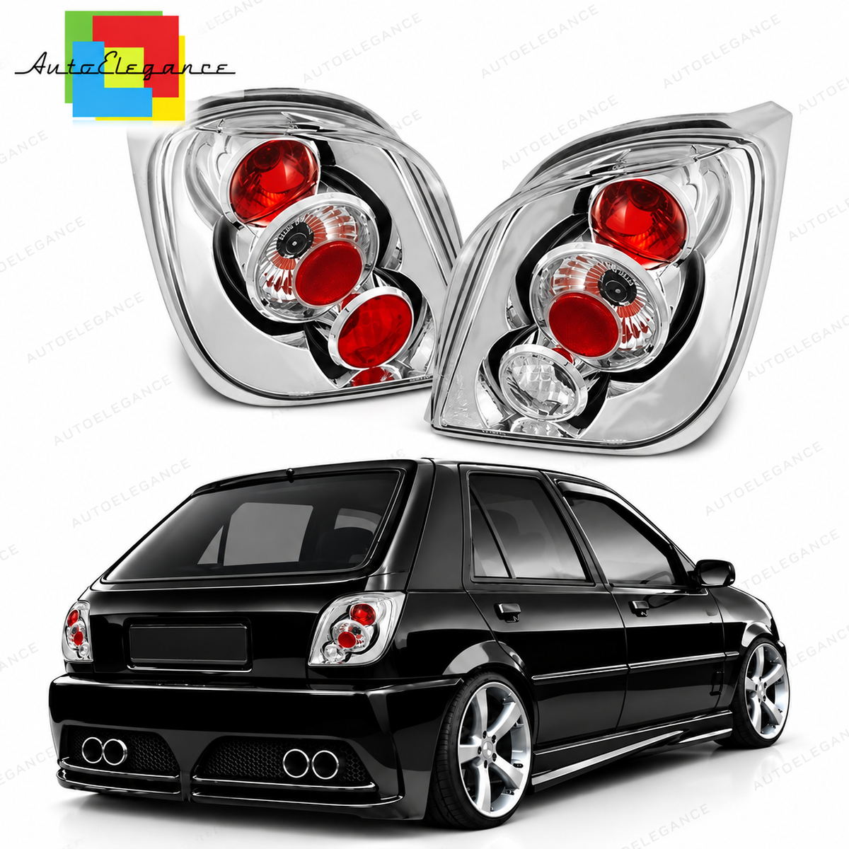 👉Fari Posteriori adatto per FORD FIESTA MK3 04.89-09.95 Cromati👈