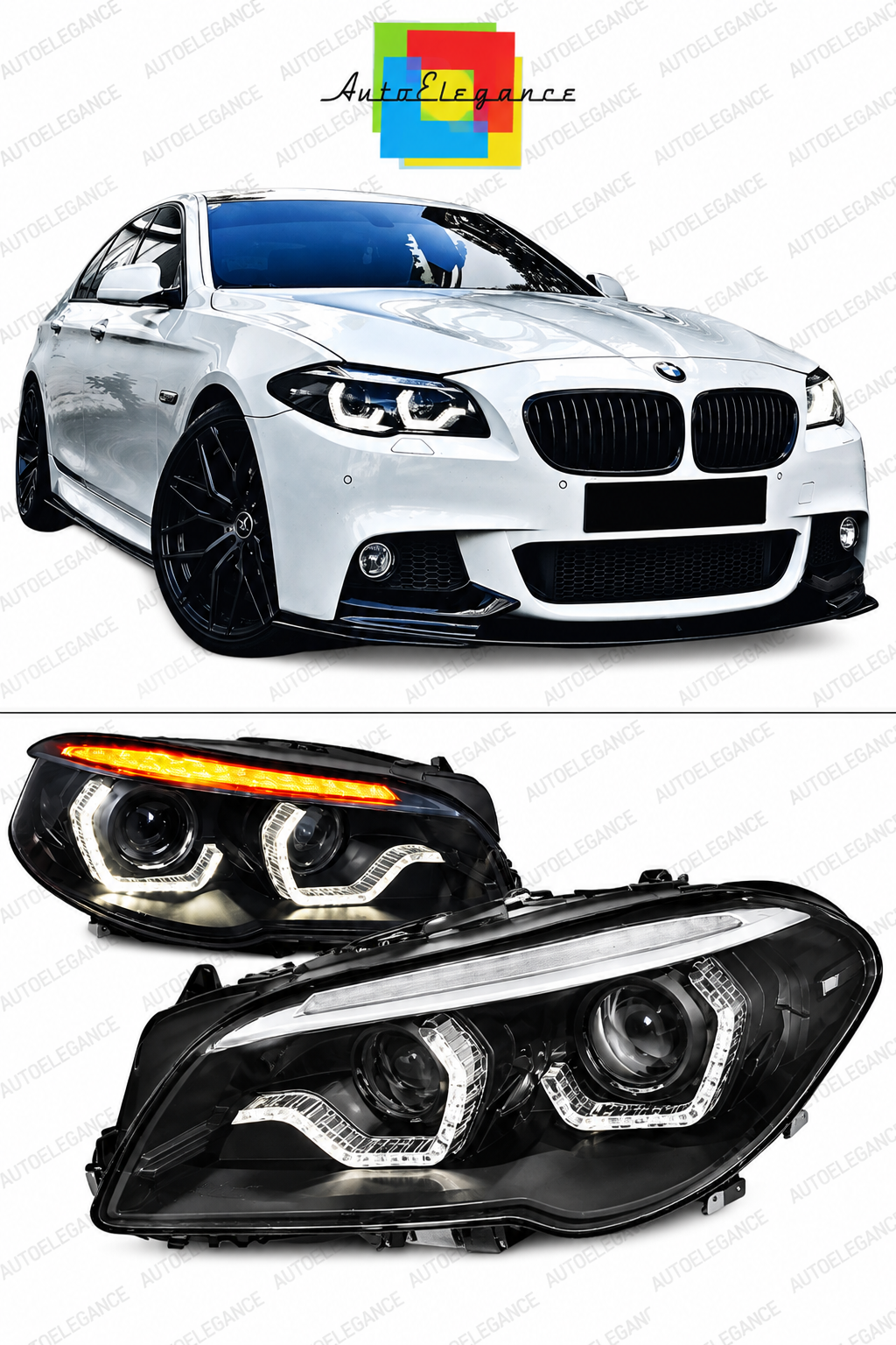 💕ART.10548  FARI ANTERIORI ADATTO PER  BMW F10/F11 10-13 NERO💕