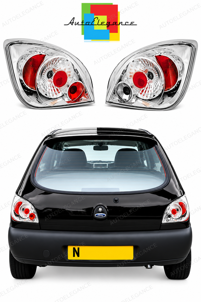 👉Fari Posteriori adatto per FORD FIESTA MK4/5 10.95-04.02 CROMATI👈