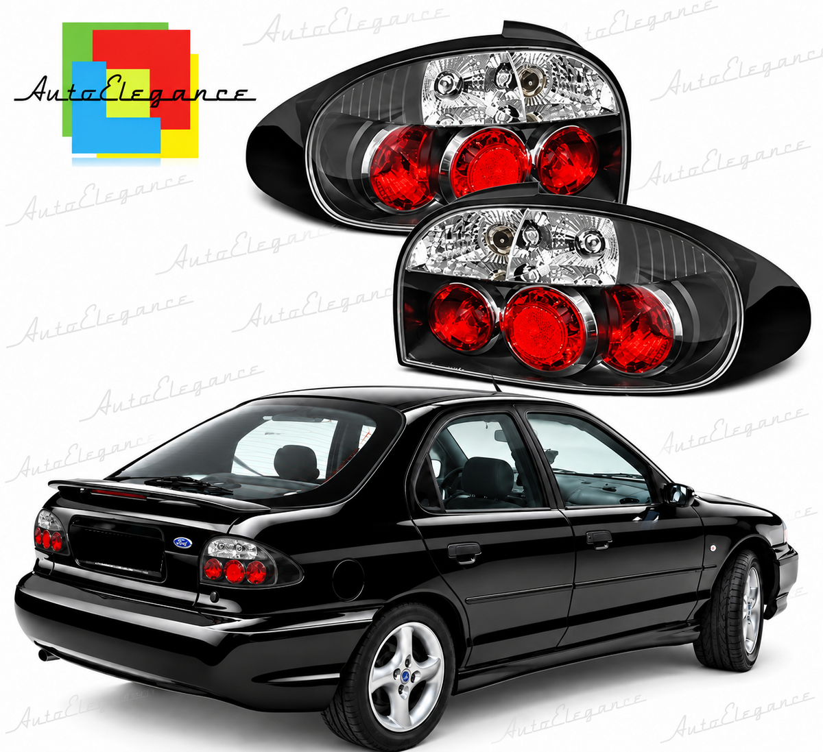 👉Fari Posteriori adatto per FORD MONDEO MK1 01.93-09.96 NERI👈