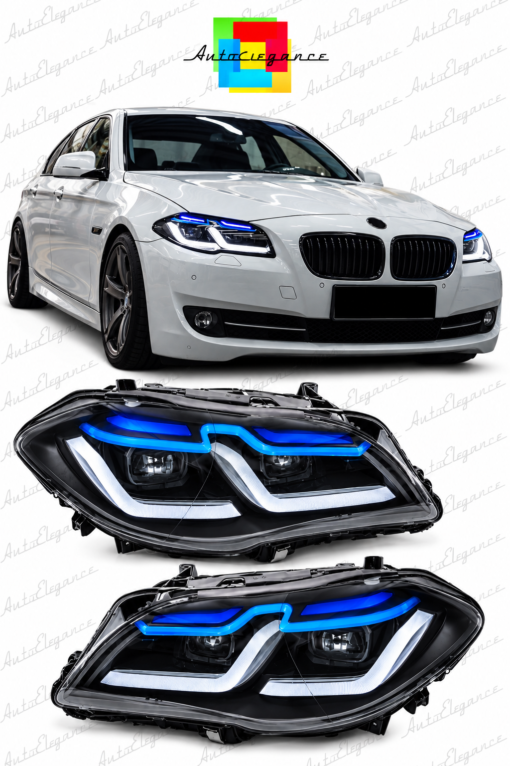 💕ART.7634 FARI FULL LED DRL adatti per BMW Serie 5 F10 / F11 10-13💕