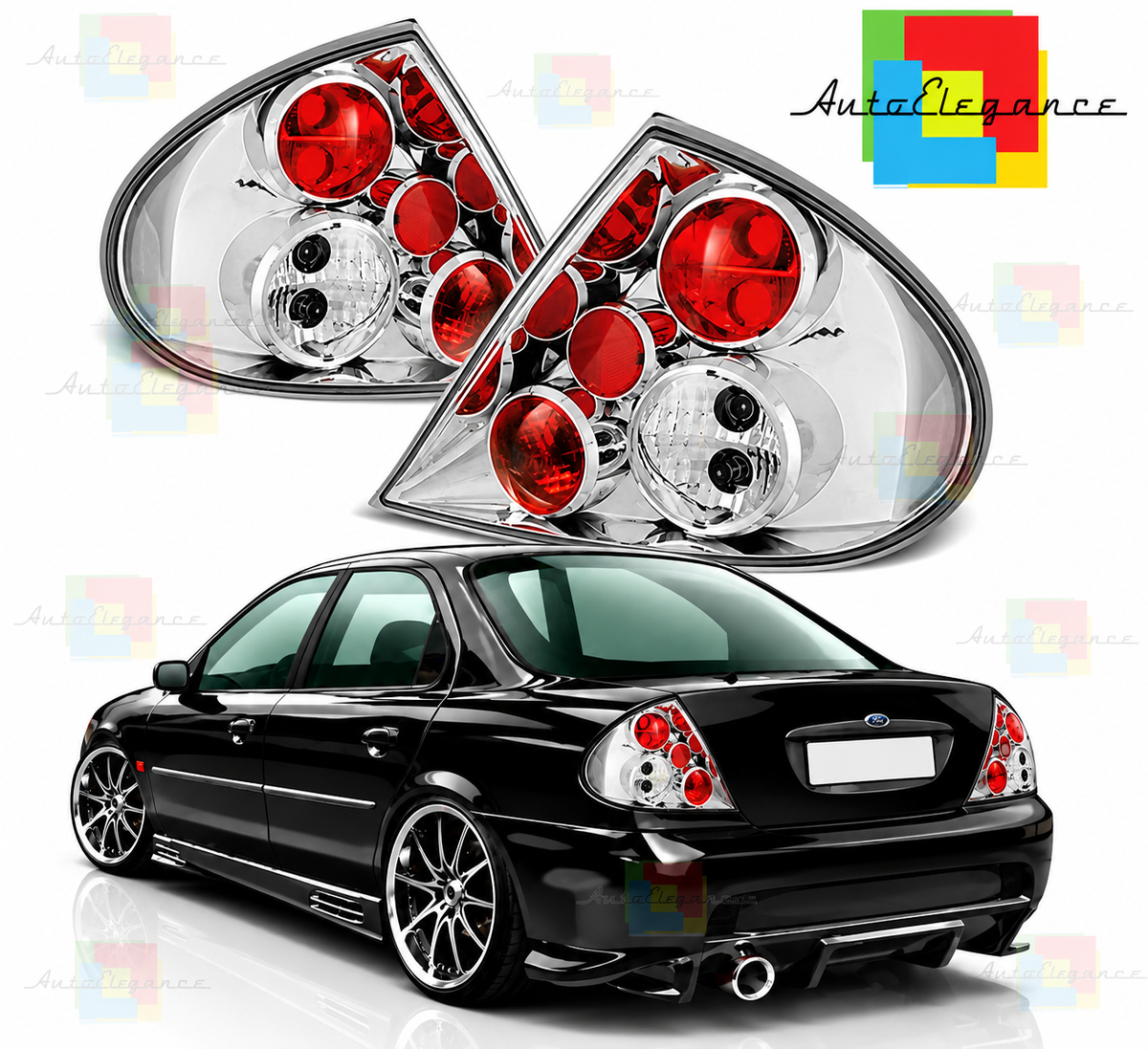 👉Fari Posteriori adatto per FORD MONDEO MK2 10.96-08.00 CROMATI👈