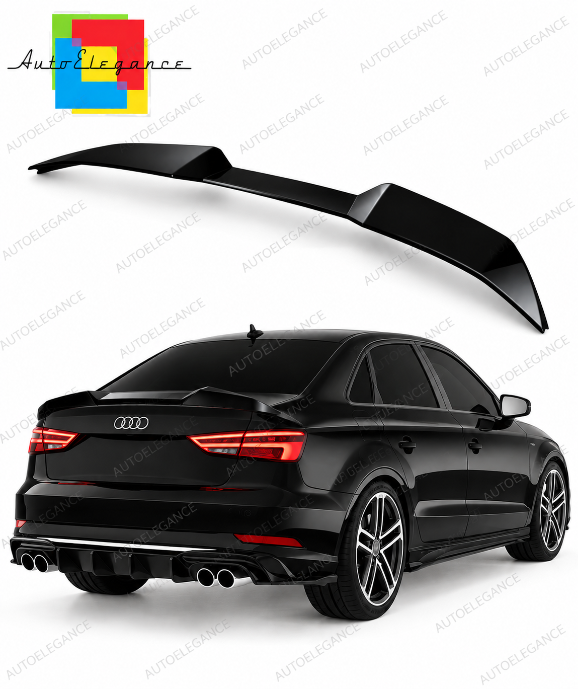 👉Spoiler adatto per Audi A3/A3 S-Line/S3 RS3 8V Facelift Sedan (2016-2020)👈