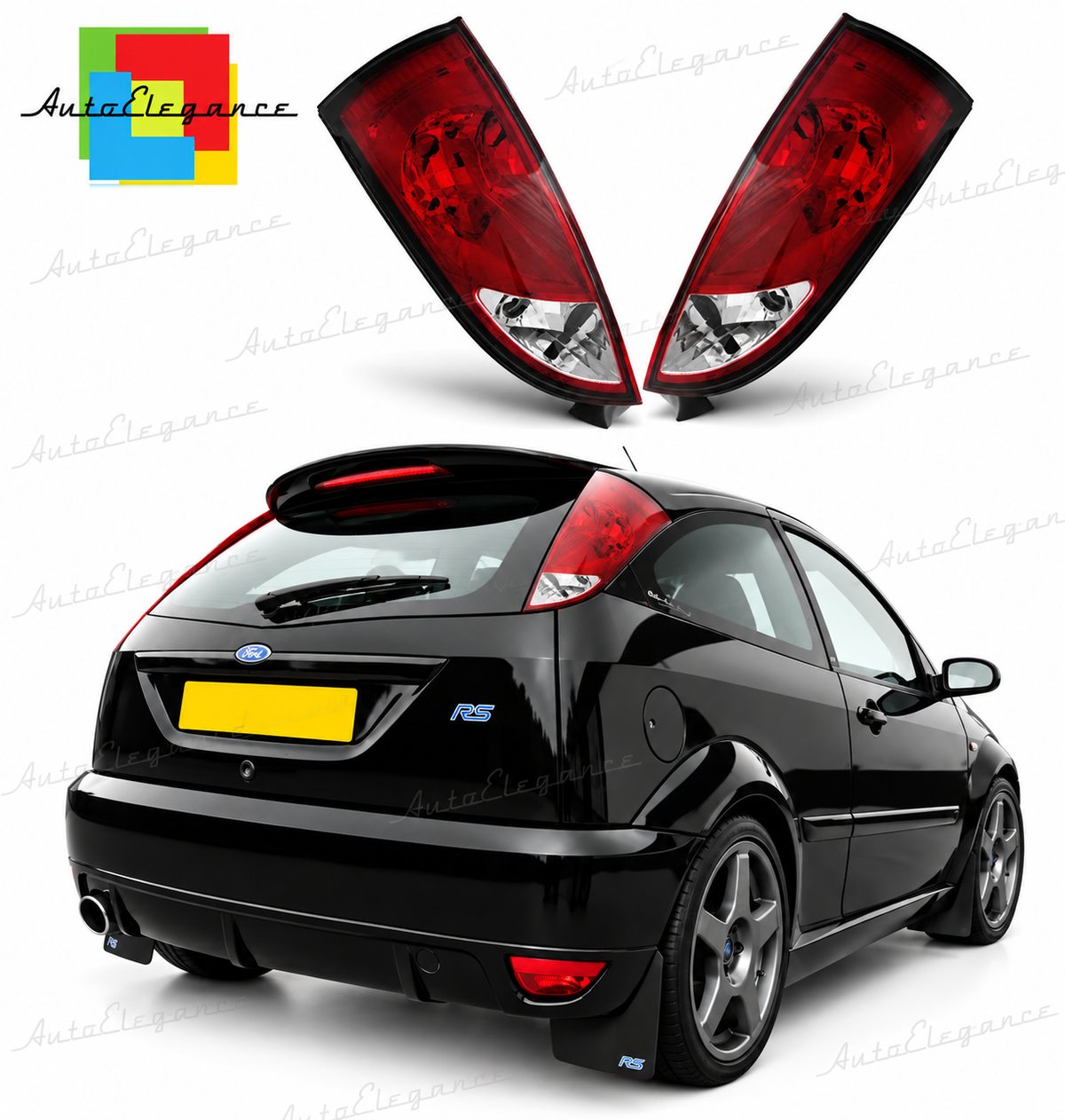 👉Fari Posteriori adatto per FORD FOCUS 1 10.98-10.04 HB ROSSO BIANCO👈