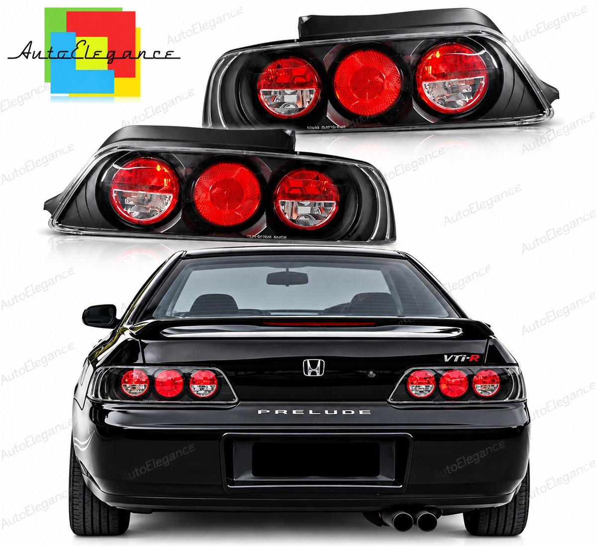 👉Fari Posteriori adatto per HONDA PRELUDE 02.97-01 NERI👈