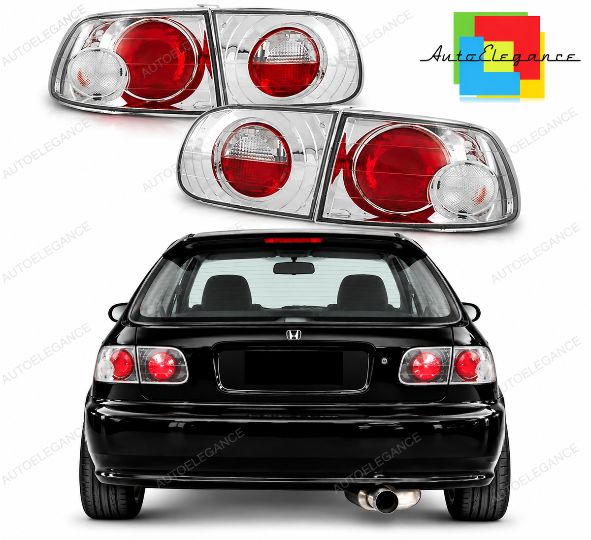 👉Fari Posteriori adatto per HONDA CIVIC 09.91-08.95 CROMATI👈