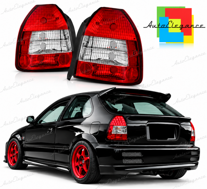 👉Fari Posteriori adatto per HONDA CIVIC 09.95-02.01 3D ROSSO BIANCO👈