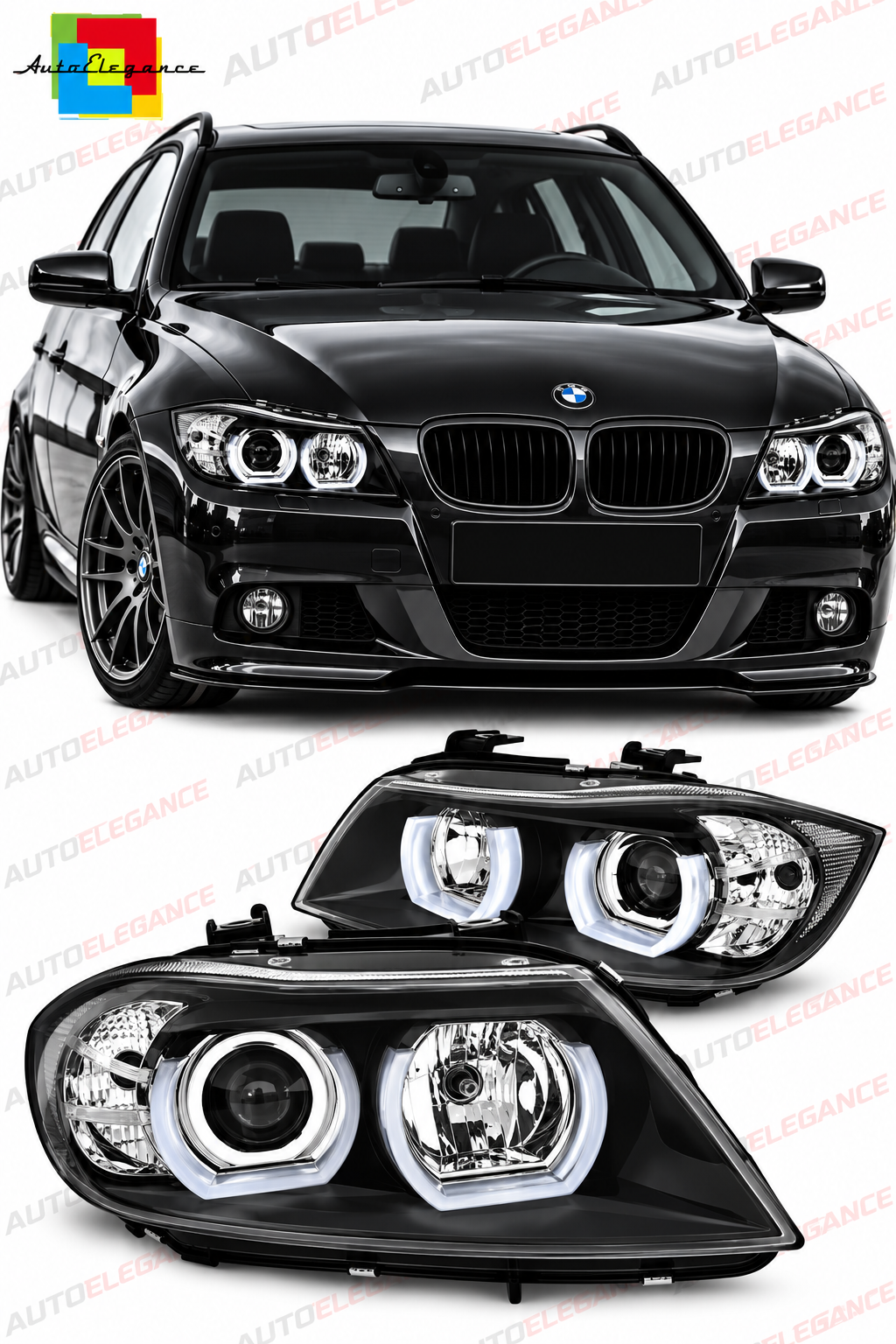 💕ART.10559  FARI ANTERIORI ADATTO PER BMW 3 E90/E91 03.05-08.0 NERO💕