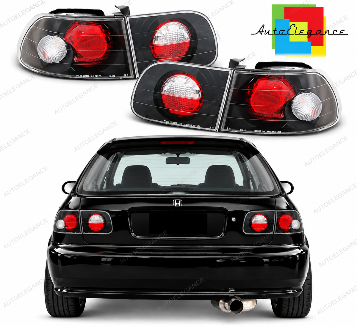 👉FARI POSTERIORI ADATTO PER HONDA CIVIC 09.91-08.95 3D NERI👈