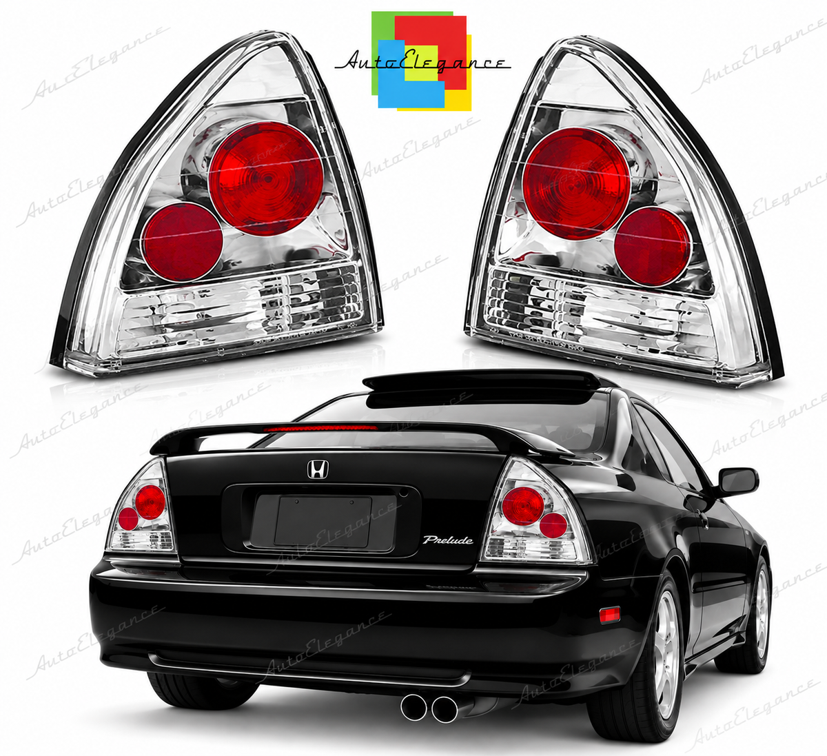👉FARI POSTERIORI ADATTO PER HONDA PRELUDE 02.92-01.97 CROMATI👈