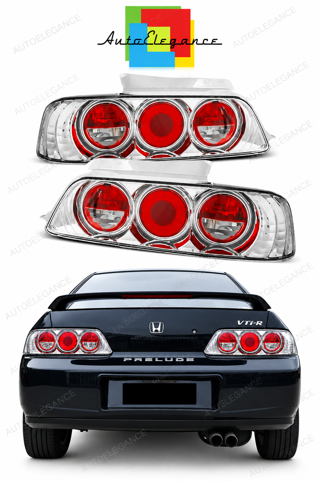 👉FARI POSTERIORI ADATTO PER HONDA PRELUDE 02.97-01 CROMATI👈