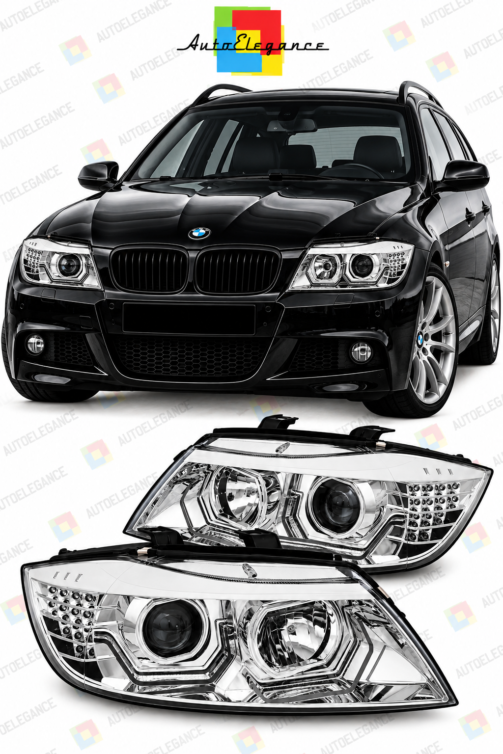 💕ART.10566  FARI ANTERIORI ADATTO PER BMW 3 E90/E91 05-08💕