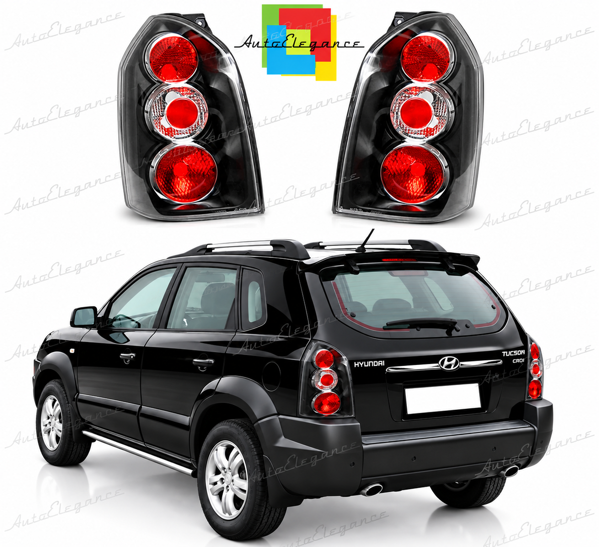 👉FARI POSTERIORI ADATTO PER HYUNDAI TUCSON 07.04-10 NERI👈