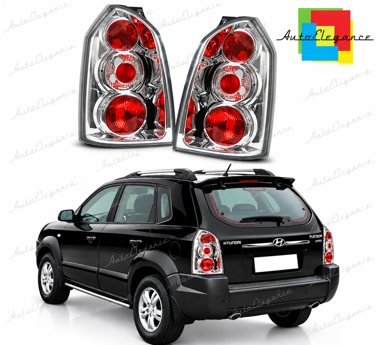 👉FARI POSTERIORI ADATTO PER HYUNDAI TUCSON 07.04-10 CROMATI👈