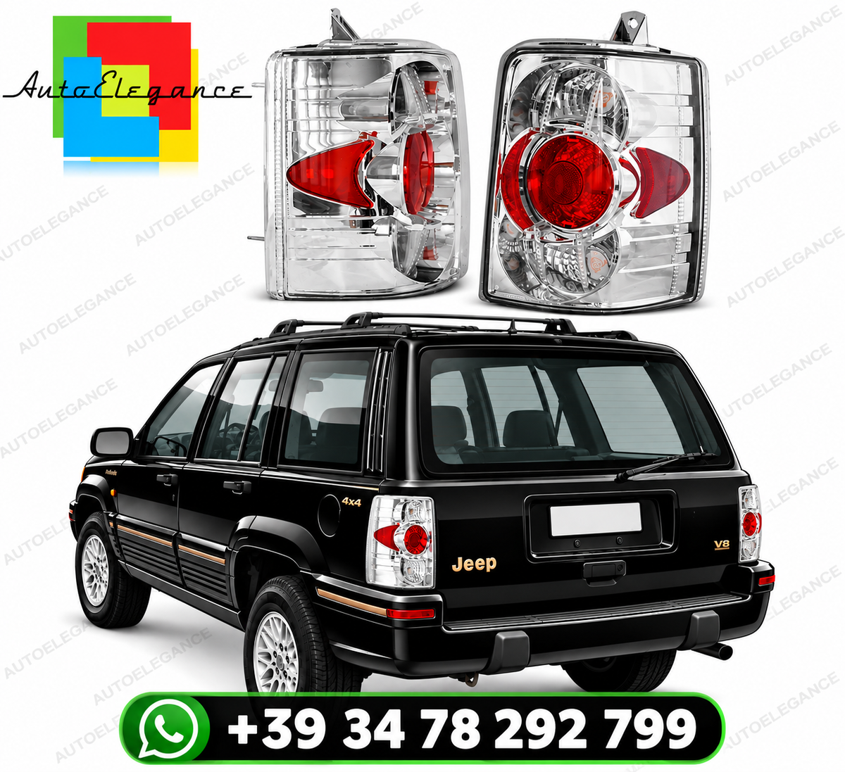 👉Fari Posteriori adatto per JEEP GRAND CHEROKEE (ZJ) 93-99 Cromati👈