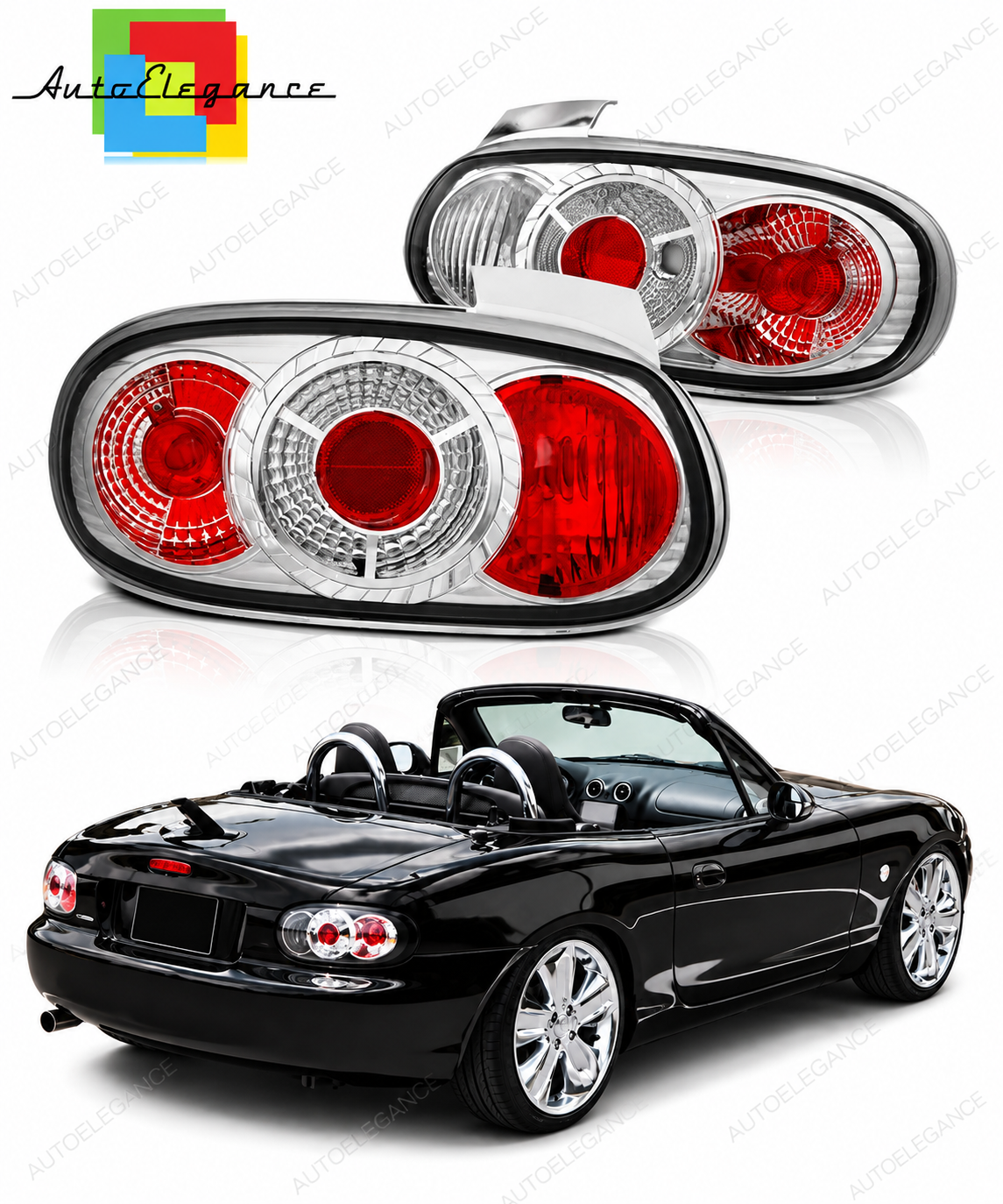 👉Fari Posteriori adatto per MAZDA MX5 NB 98-05 CROMATI👈