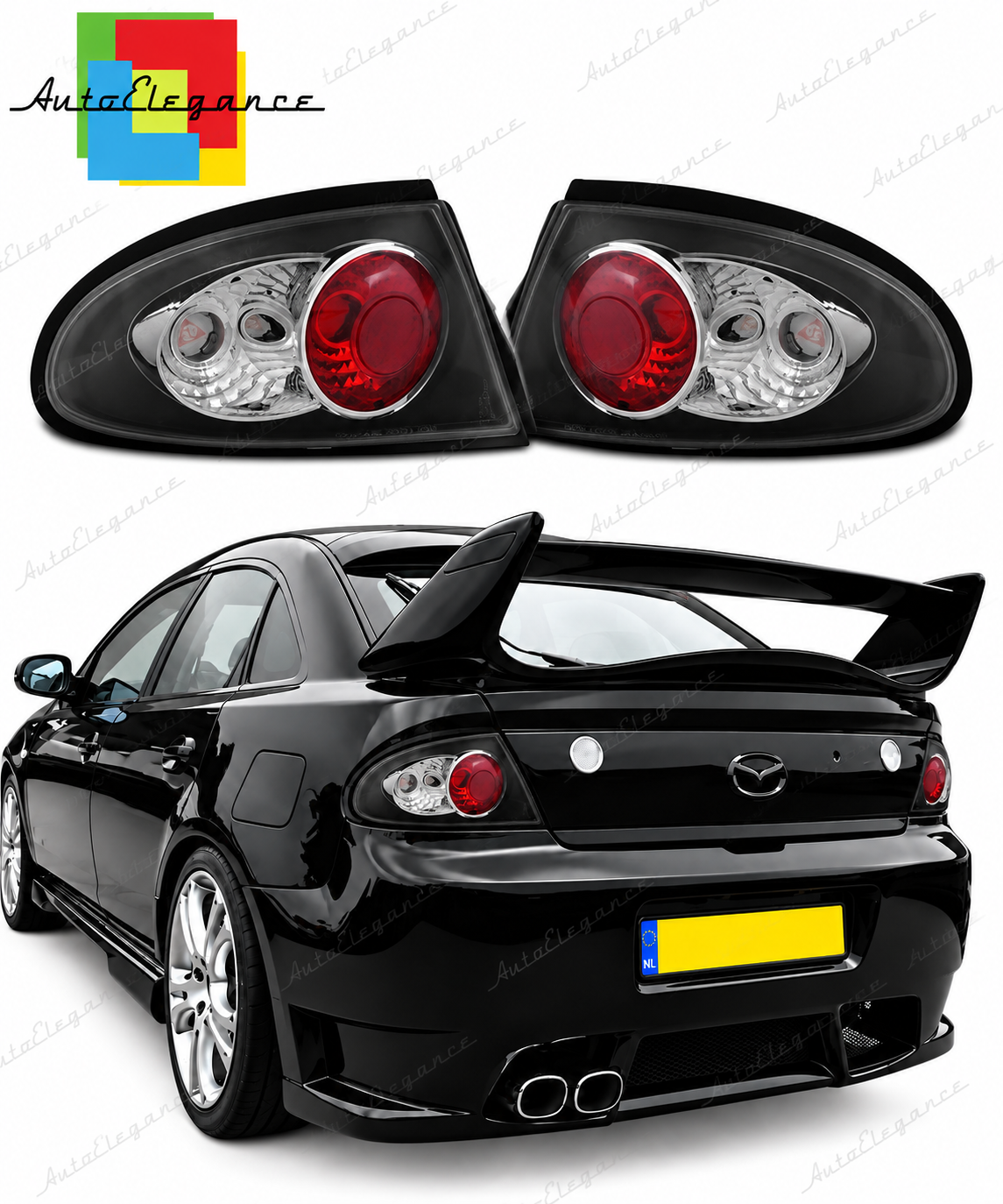 👉Fari Posteriori adatto per MAZDA 323F BA 94-09.98 Neri👈