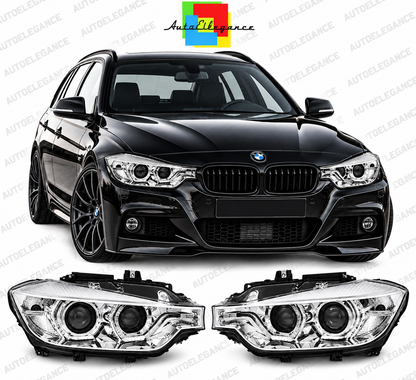 💕ART. 1835 FARI ANTERIORI ADATTO PER BMW 3 F30 F31 2015-2018 CROMATI 💕
