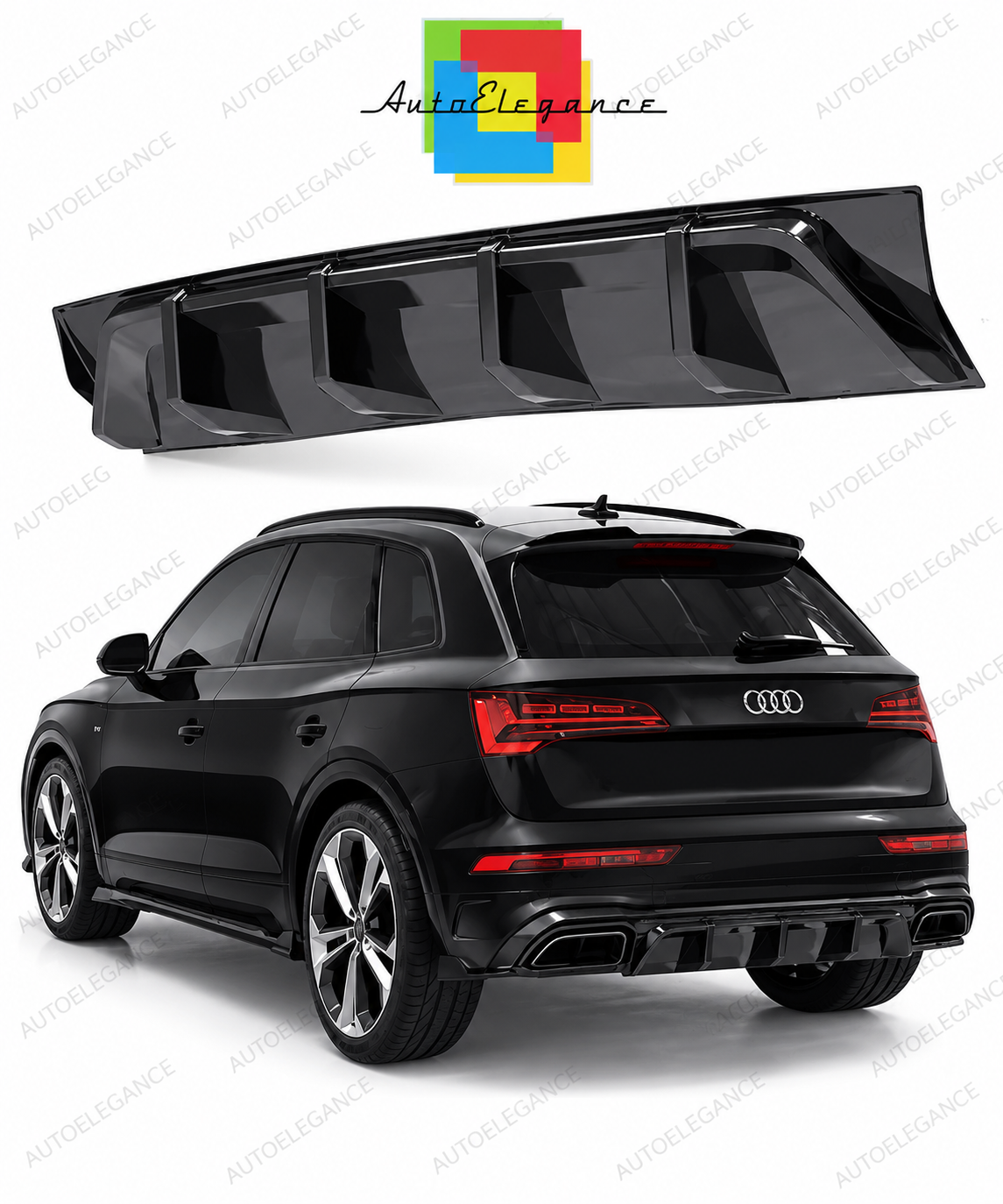 👉Diffusore posteriore adatto per Audi SQ5/Q5 S-Line SUV/Sportback Mk2 20-24👈