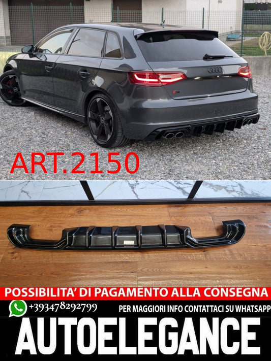 ART.2150 DIFFUSORE AUDI  A3 8V 2012-2016 SLINE S3 NERO LUCIDO 2+2