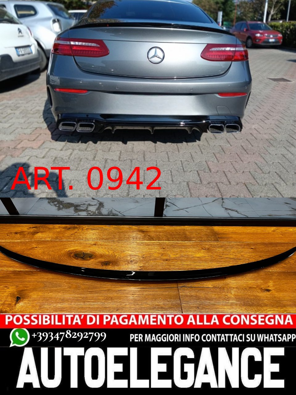 ART. 0942 SPOILER MERCEDES CLASSE E C238 (w213 coupe) 2016-2022 NERO LUCIDO