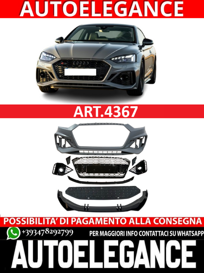 💫ART.4367 Paraurti e Splitter Anteriore adatto per Audi A5 2020+ Look RS5💫