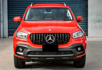 ⭐MERCEDES CLASSE X W470 17+ GRIGLIA ANTERIORE MASCHERINA PROFILI NERI AMG LOOK⭐