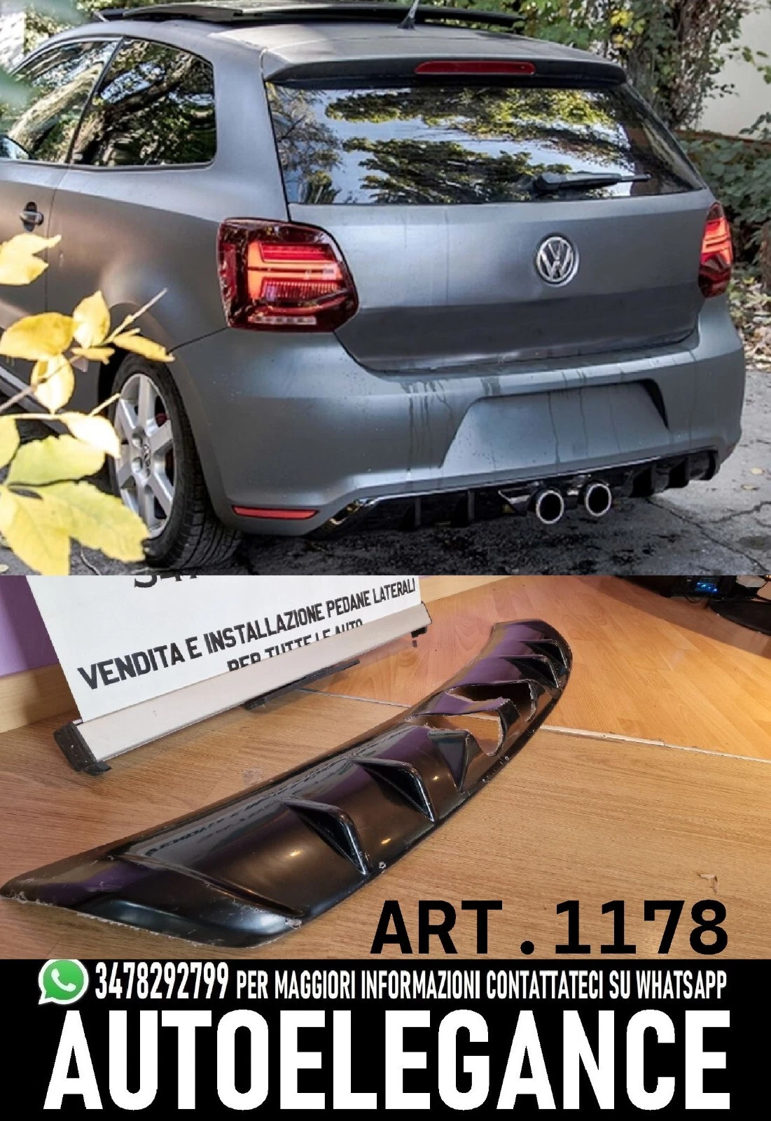 Diffusore adatto per Polo 6C 2014-2017 Standard Look R400