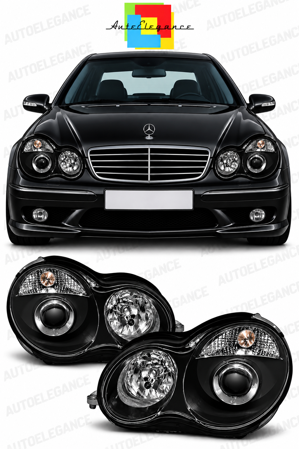 💕ART.10586  FARI ANTERIORI ADATTO  PER MERCEDES CLASSE C W203 2000-2004💕