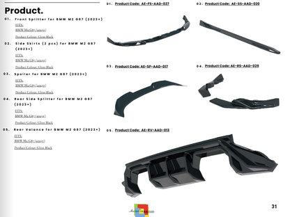 💫Body Kit Sportivo per BMW M2 G87 (2023+) – Nero Lucido – Look Aggressivo  💫