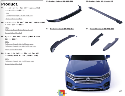 💫Bodykit Completo per VW Touareg Mk3 R-Line (2018–2023) – Finitura Nero 💫