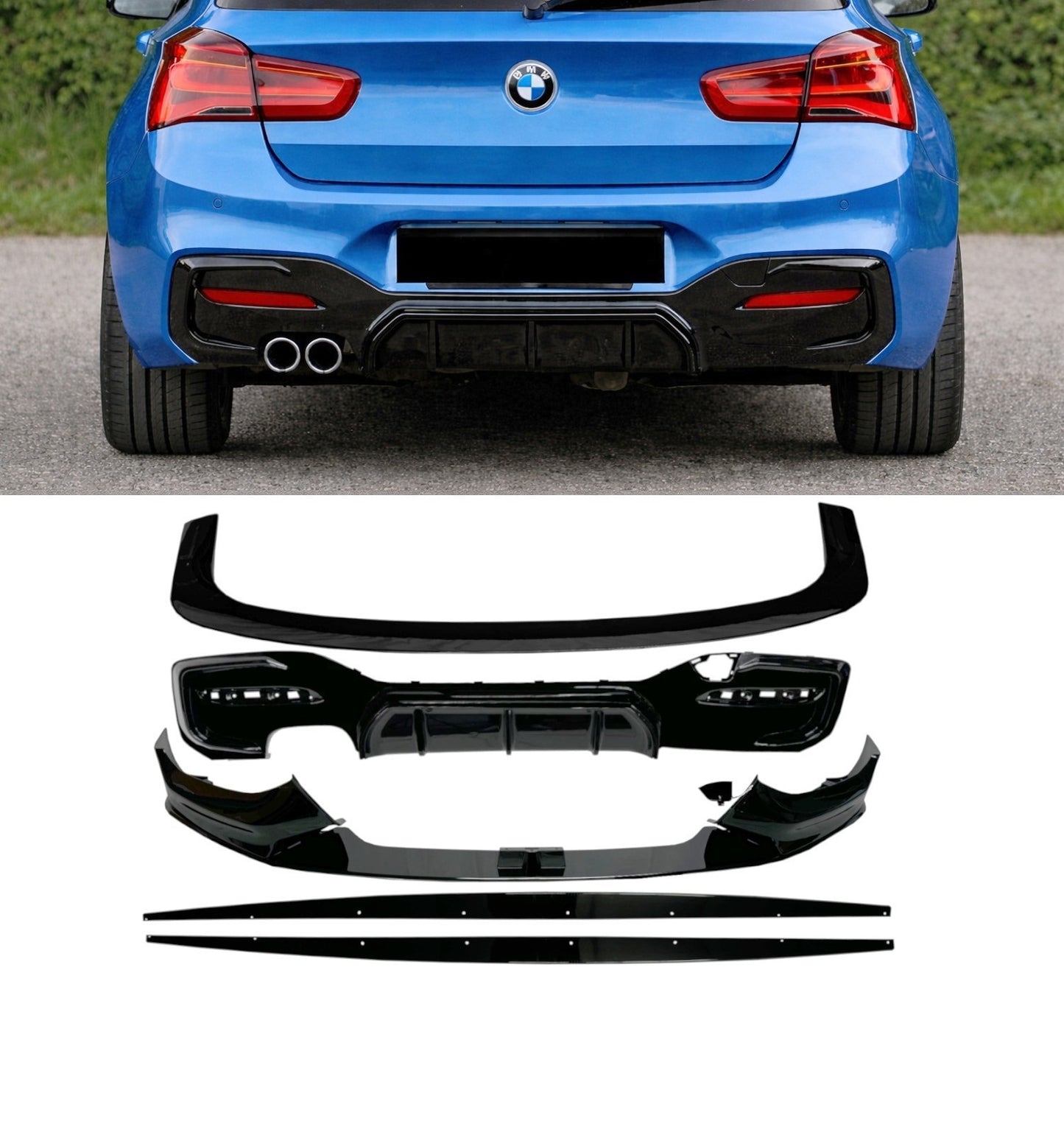 💕BODYKIT   BMW SERIE 1 F20 F21 LCI M-SPORT  NERO  LUCIDO  💕