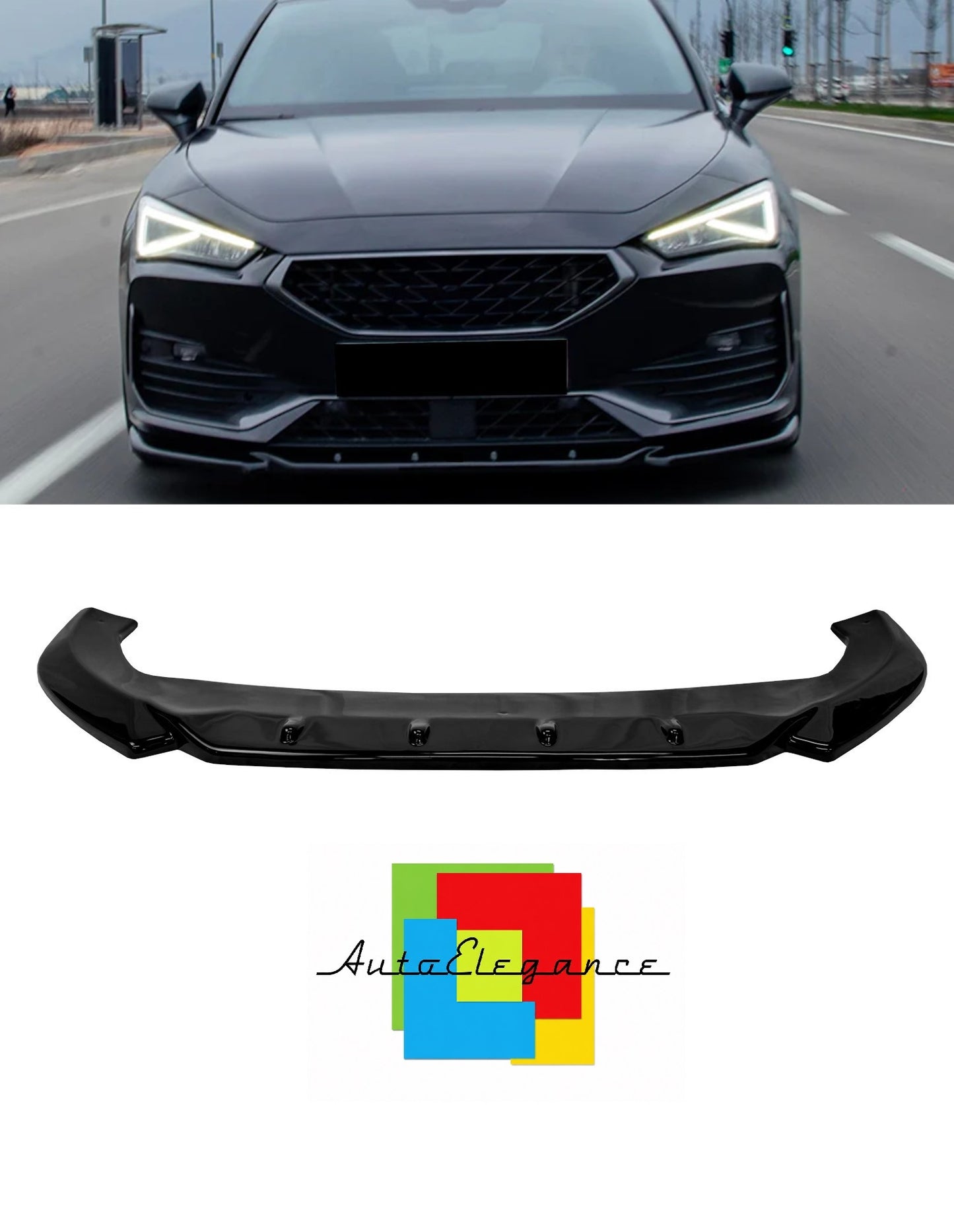 💕SPLITTER  CUPRA LEON   2020-2024 NERO LUCIDO  💕