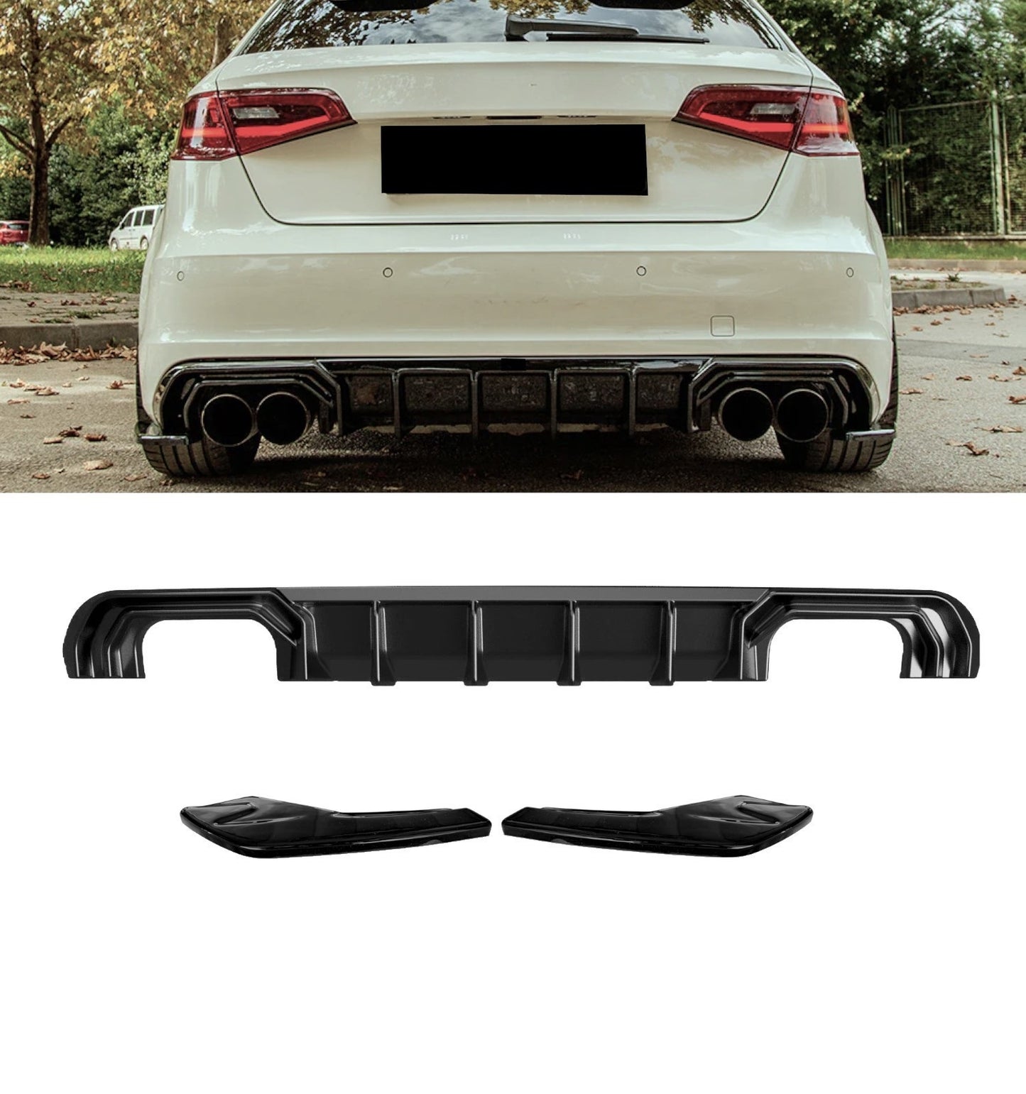 💕DIFFUSORI  AUDI A3 S-LINE/S3 8V SPORTBACK NERO LUCIDO 💕